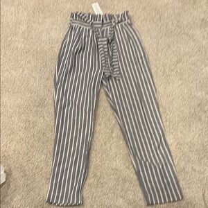 Urban Outfitters Navy and White Striped Pants
